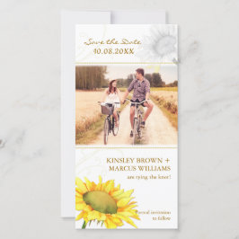 かわいいヒマワリの結婚式Save the Date Photo Card セーブザデート