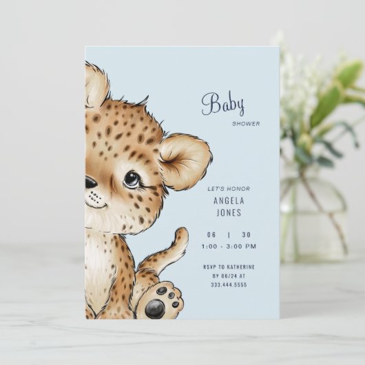 かわいいヒマワリの赤ちゃんのシャワー招待状 招待状 (スタンド正面)