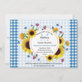 かわいいヒマワリをテーマにしたファミリー懇親会デザイン 招待状 (正面)