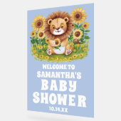 かわいいヒマワリオンブルーベビーシャワーへようこそ アクリルサイン (傾斜)