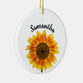 かわいいヒマワリパーソナライズされた セラミックオーナメント (右)