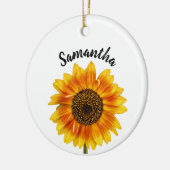 かわいいヒマワリパーソナライズされた セラミックオーナメント (左)