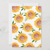 かわいいヒマワリフローラキッド最初の誕生日招待状 招待状 (裏面)