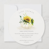 かわいいヒマワリフローラベビーシャワー招待状 サンキューカード (正面)