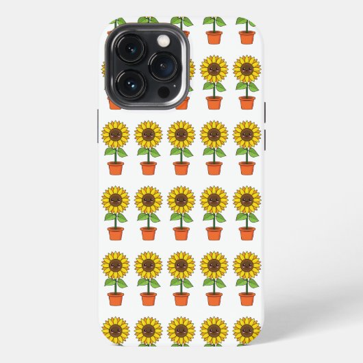 かわいいヒマワリポット iPhoneケース (裏面)