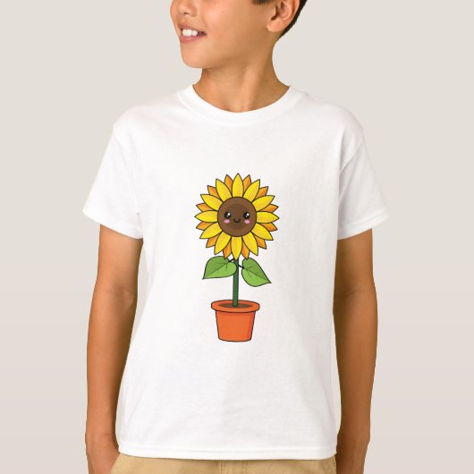 かわいいヒマワリポット Tシャツ (正面)