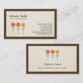 かわいいヒマワリモダン- スタイリッシュ 名刺 (正面/裏面)