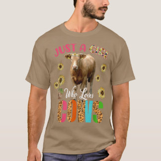 かわいいヒマワリ牛の女の子のみ牛農家ロ Tシャツ