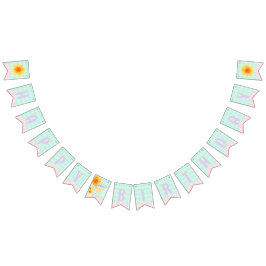 かわいいヒマワリ第一誕生日 バンティングフラッグ