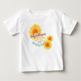 かわいいヒマワリ第一誕生日 ベビーTシャツ