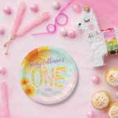 かわいいヒマワリ第一誕生日 ペーパープレート (パーティー)