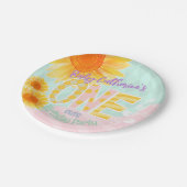 かわいいヒマワリ第一誕生日 ペーパープレート (アングル)