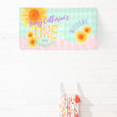 かわいいヒマワリ第一誕生日 横断幕 (インサイチュ)