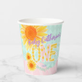 かわいいヒマワリ第一誕生日 紙コップ (正面)