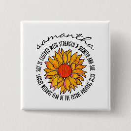 かわいいヒマワリ聖なる書物、 経典聖句 缶バッジ