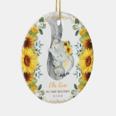 かわいいヒマワリ象ベビー第1回クリスマス セラミックオーナメント (右)