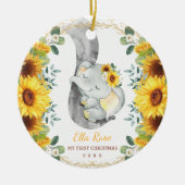 かわいいヒマワリ象ベビー第1回クリスマス セラミックオーナメント (正面)