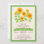 かわいいヒマワリ;フローラブライダルシャワー招待 招待状 (正面)