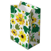 かわいいヒマワリ ミディアムペーパーバッグ (正面アングル)