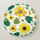 かわいいヒマワリ ラウンドクッション (正面)