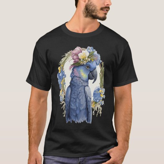 かわいいヒヤシノマコオウム鳥の花冠ペットB Tシャツ (正面)
