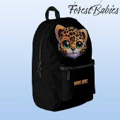 かわいいヒョウのキッズジャングルサファリマンガグラフィック プリントバックパック