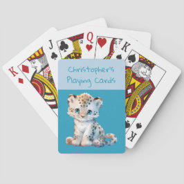 かわいいヒョウのダークブルーとライトブルーの子供 トランプ