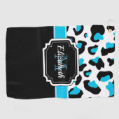 かわいいヒョウのプリント ゴルフタオル (横)