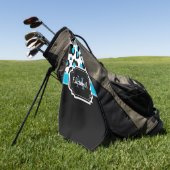 かわいいヒョウのプリント ゴルフタオル (グリーン)