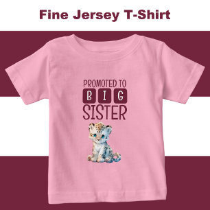 かわいいヒョウの大きい妹ピンク ベビーTシャツ
