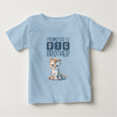 かわいいヒョウの大きなお兄さん ブルー ベビーTシャツ (正面)