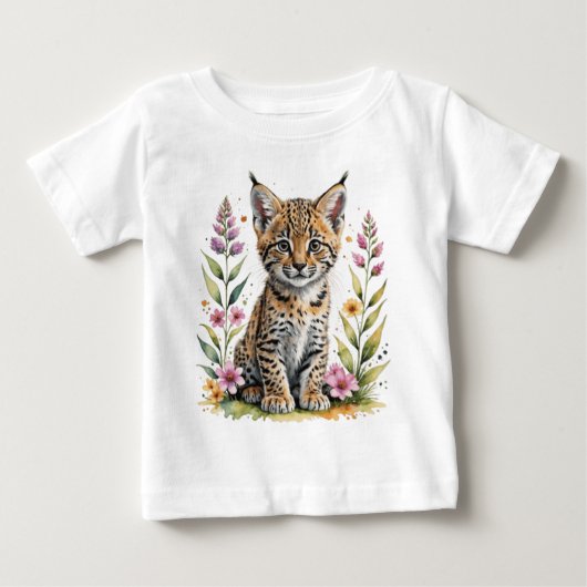 かわいいヒョウの子 ベビーTシャツ (正面)