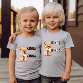 かわいいヒョウの家族のマッおもしろいチガーリー Tシャツ