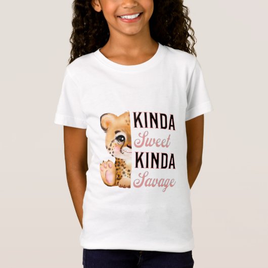 かわいいヒョウの家族 おそろい 女子向けかわいいデザイン Tシャツ (正面)