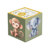 かわいいヒョウの赤ちゃんの写真 名前 幼稚園 イエロー フォトキューブ (裏面アングル)