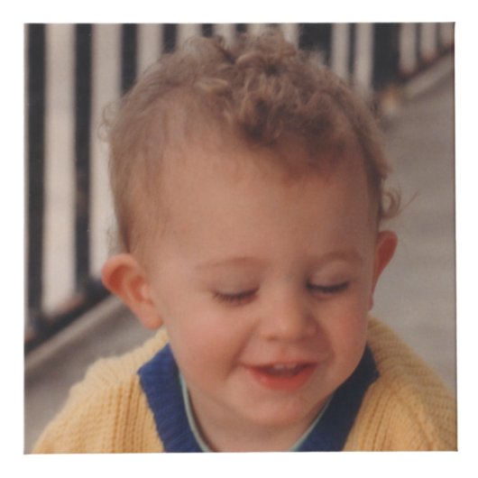 かわいいヒョウの赤ちゃんの写真 名前 幼稚園 イエロー フォトキューブ (正面)