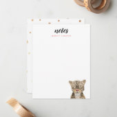 かわいいヒョウサファリ動物 ノートカード (正面/裏面インサイチュ)