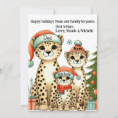 かわいいヒョウパーソナライズされたファミリー シーズンカード (正面)