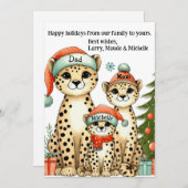 かわいいヒョウパーソナライズされたファミリー シーズンカード (正面/裏面)