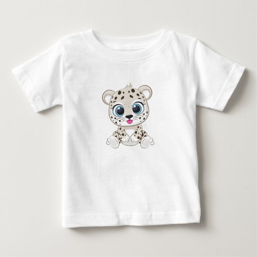 かわいいヒョウベビーTシャツ ベビーTシャツ (正面)