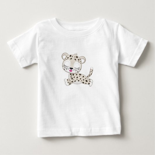 かわいいヒョウベビーTシャツ ベビーTシャツ (正面)