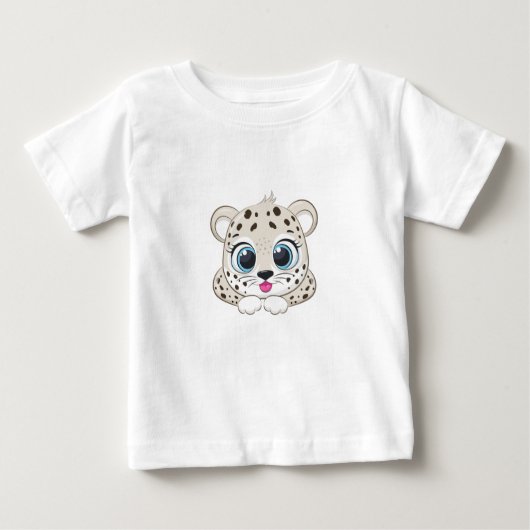 かわいいヒョウベビーTシャツ ベビーTシャツ (正面)