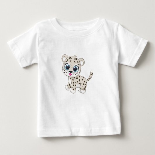 かわいいヒョウベビーTシャツ ベビーTシャツ (正面)