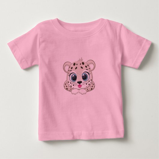 かわいいヒョウベビーTシャツ ベビーTシャツ (正面)