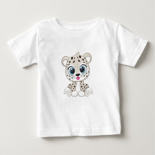 かわいいヒョウベビーTシャツ ベビーTシャツ (正面)