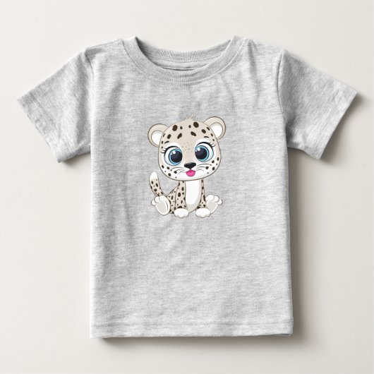 かわいいヒョウベビーTシャツ ベビーTシャツ (正面)