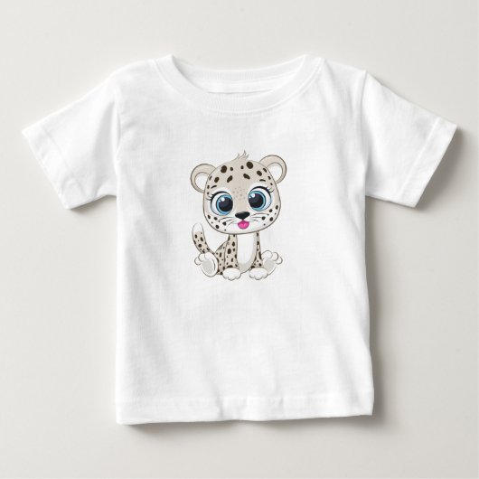 かわいいヒョウベビーTシャツ ベビーTシャツ (正面)