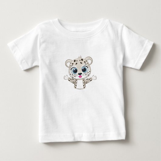 かわいいヒョウベビーTシャツ ベビーTシャツ (正面)