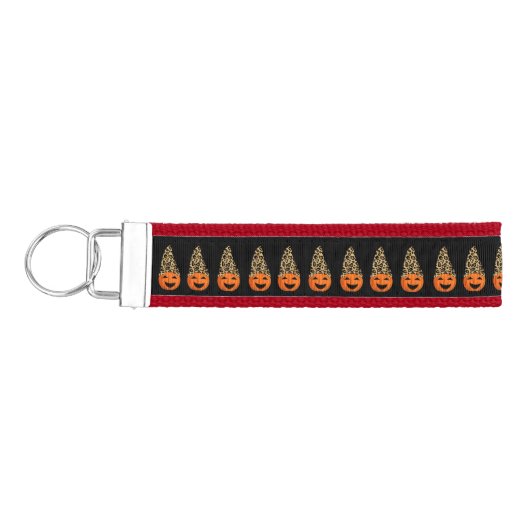 かわいいヒョウ帽子カボチャ リストバンドキーホルダー (鍵左)