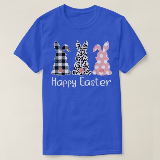 かわいいヒョウ春狩り卵うさぎハッピーE Tシャツ (デザイン正面)